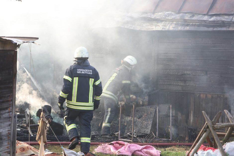 Širvintų rajone atvira liepsna degė namas – pavyko išgelbėti moterį