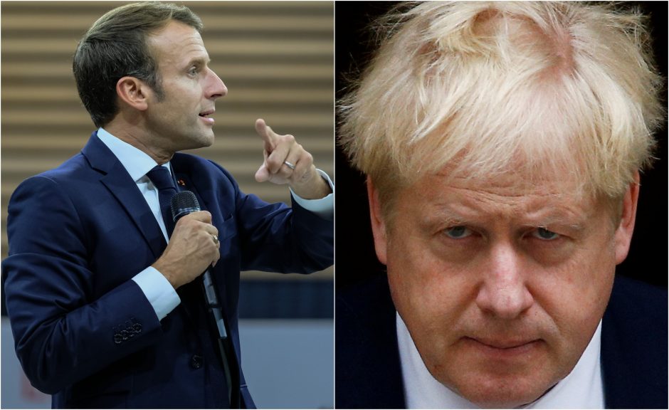 B. Johnsonas perspėja E. Macroną, kad neatidės „Brexit“