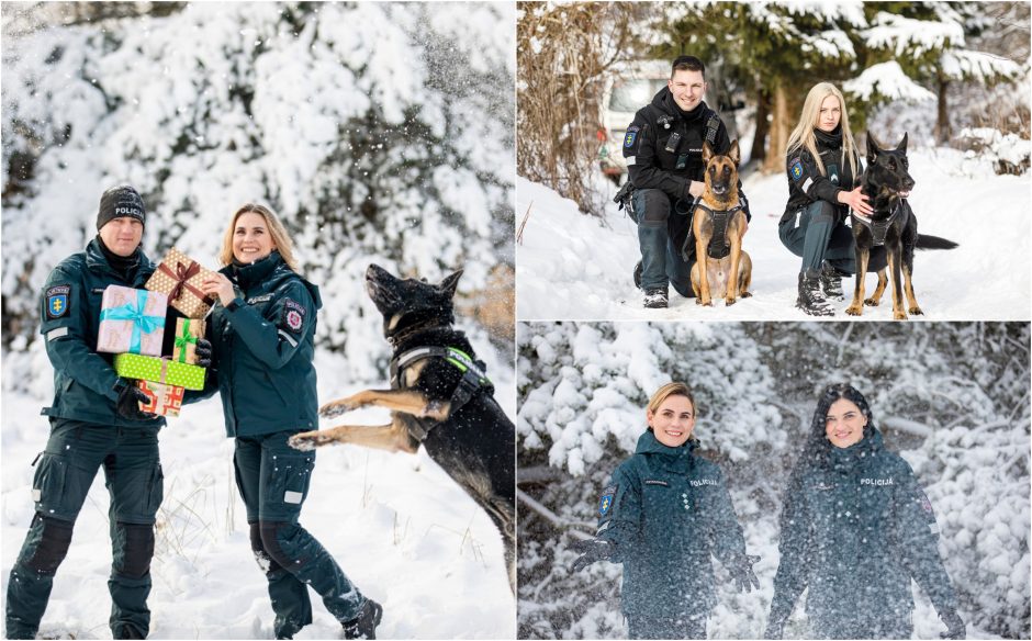 Internautus sužavėjo policijos pareigūnų žieminė fotosesija