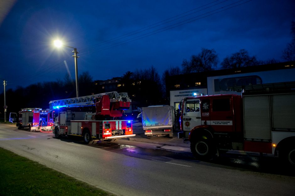 Taikos prospekte užsiliepsnojo padangos 