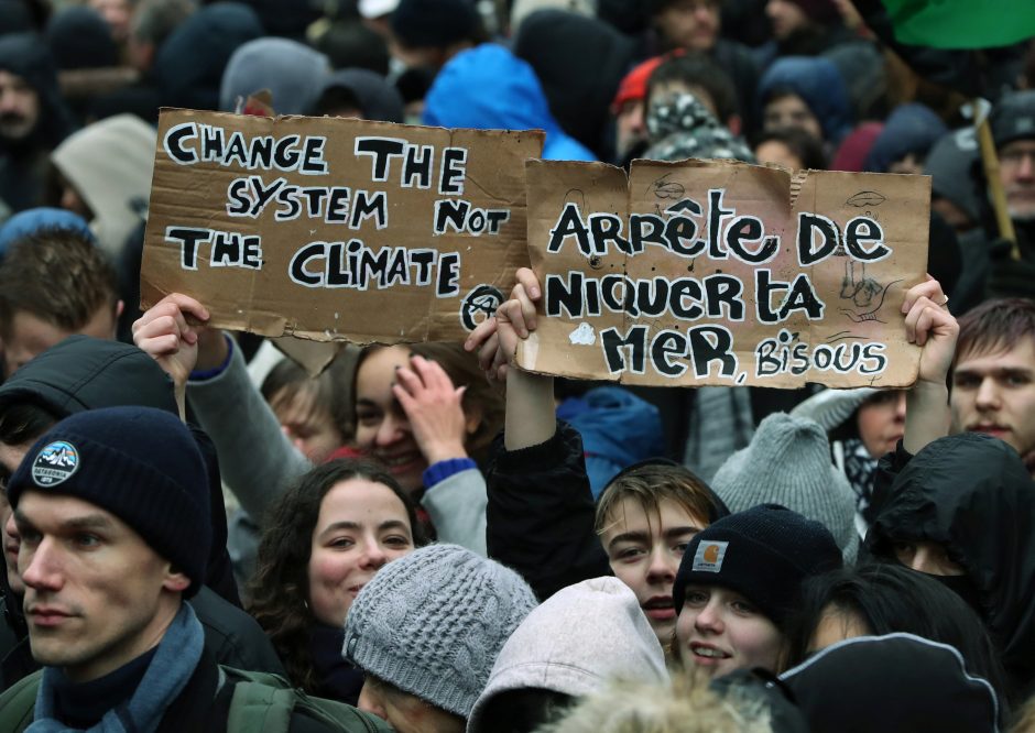 70 tūkst. žmonių Briuselyje dalyvavo demonstracijoje už klimato apsaugą