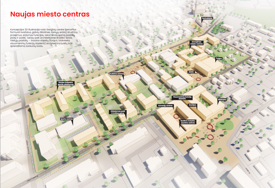 Gargždų miesto centrui – galimybė keistis neatpažįstamai: rengiamas naujas detalusis planas