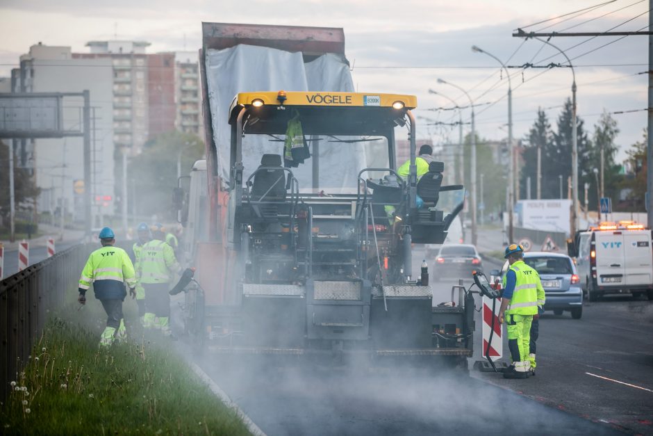 Vilniuje toliau atnaujinamas Laisvės prospektas