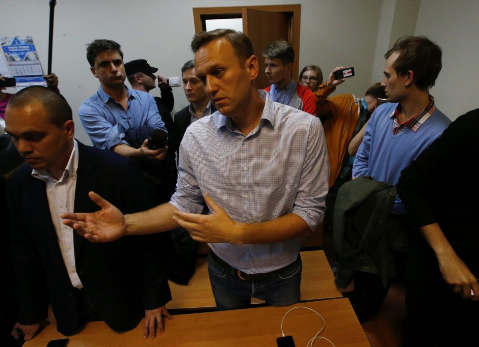 Rusijos opozicijos lyderiui A. Navalnui skirta 20 parų arešto