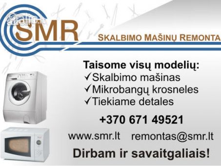 Skelbimas - Skalbimo mašinų remontas Kaunas +37067149521