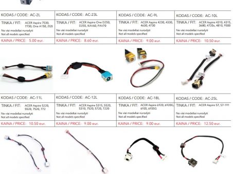 Skelbimas - ACER kompiuterių DC lizdai geriausia kaina!