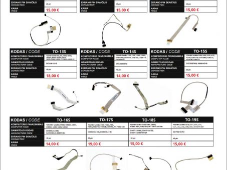 Skelbimas - TOSHIBA nešiojamų kompiuterių ekranų kabeliai / šleifai 