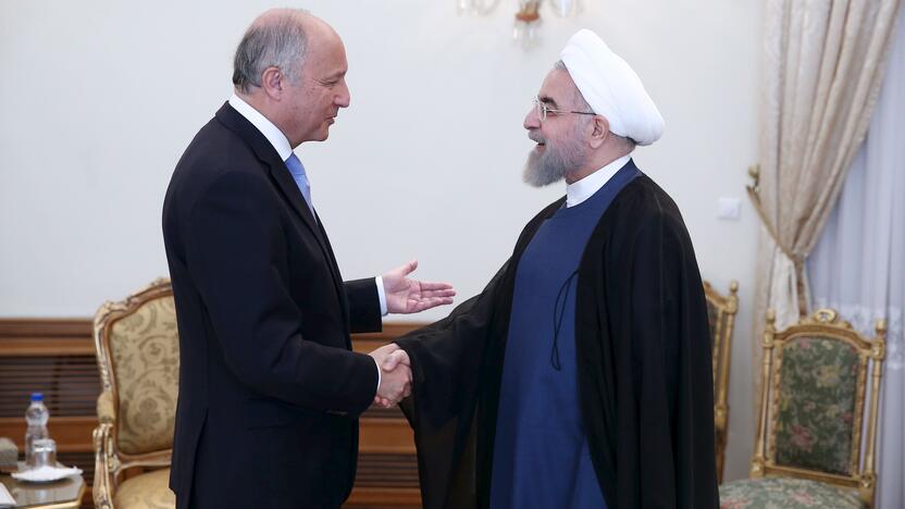 Laurent Fabiusas ir Hassanas Rouhani