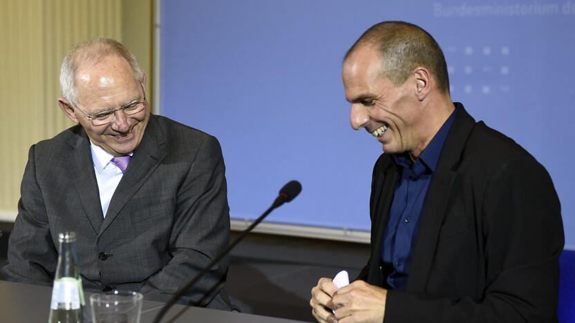 Wolfgangas Schaeuble ir Janis Varufakis