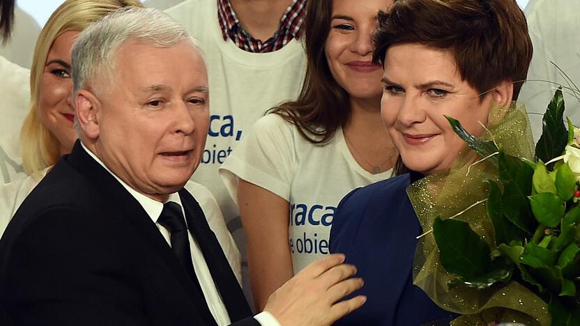 Jaroslawas Kaczynskis ir Beata Szydlo