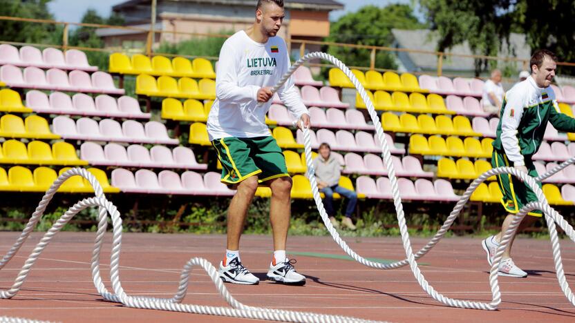 Lietuvos krepšinio komandos treniruotė