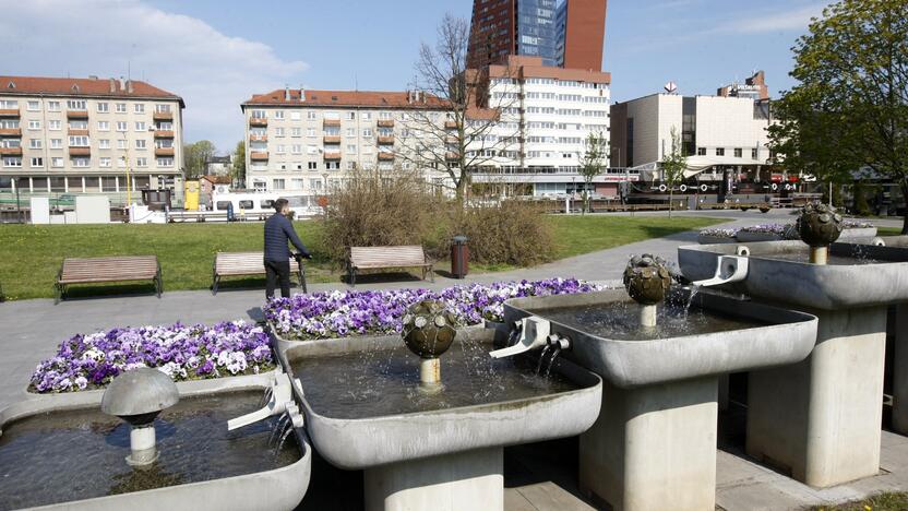 Klaipėdoje jau veikia fontanai