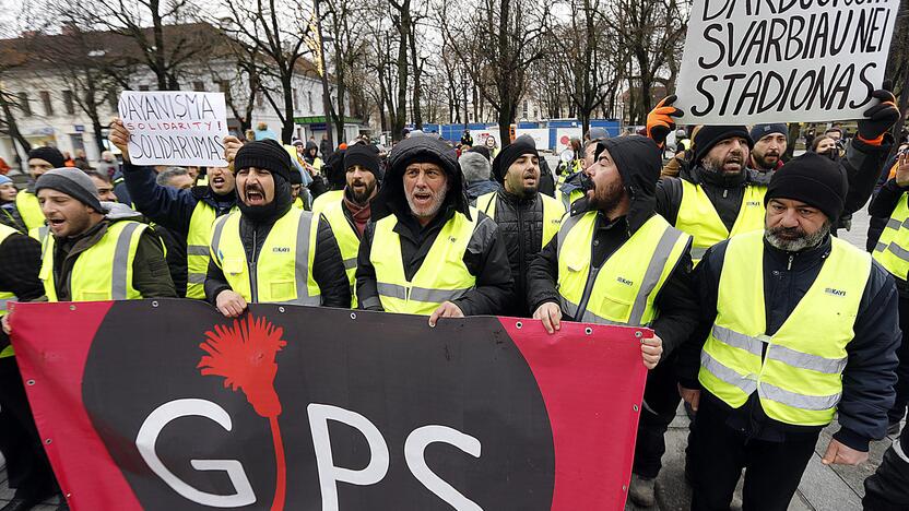 S. Dariaus ir S. Girėno stadioną stačiusių turkų protesto akcija