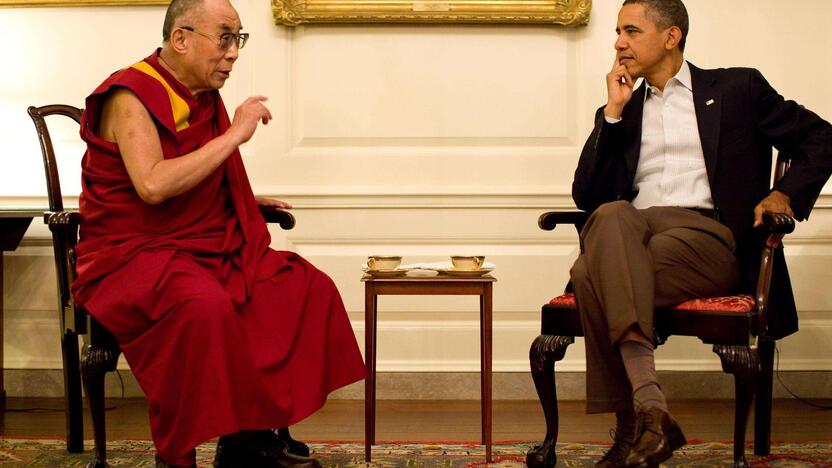 Barackas Obama (dešinėje) ir Dalai Lama.