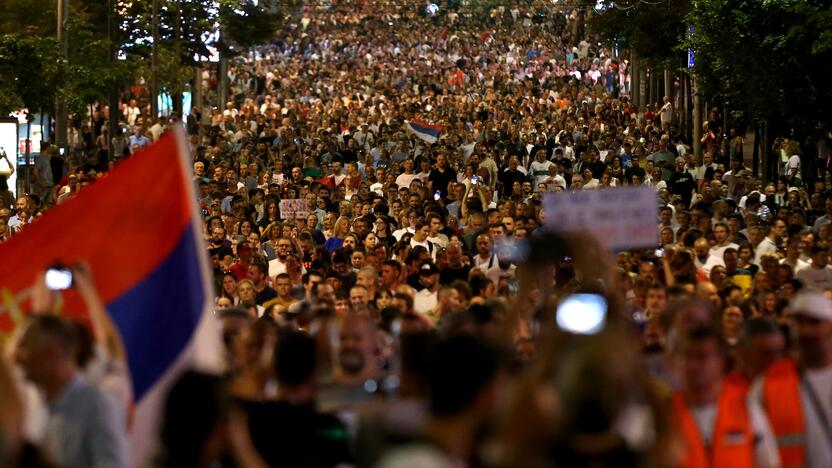 Protestai Serbijoje.