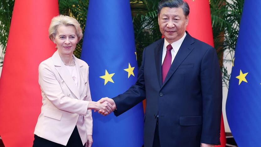 Ursula von der Leyen ir Xi Jinpingas.