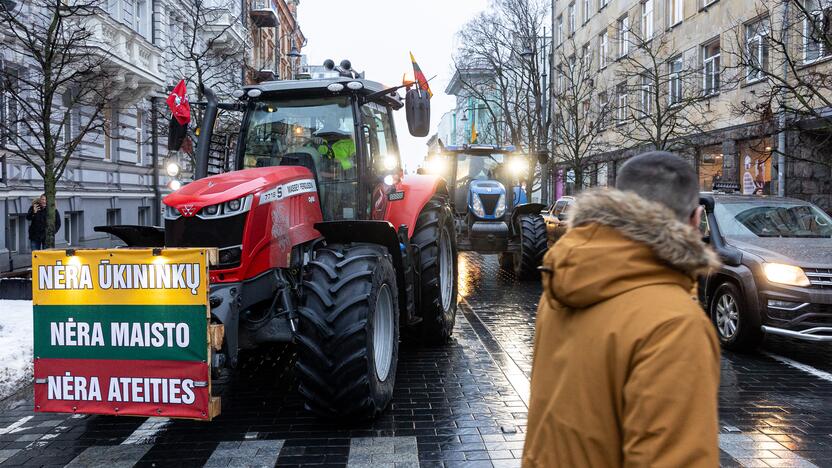 Protestuojantys ūkininkai Vilniuje