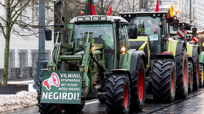 Protestuojantys ūkininkai Vilniuje