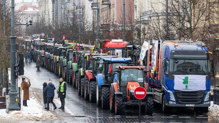 Protestuojantys ūkininkai Vilniuje