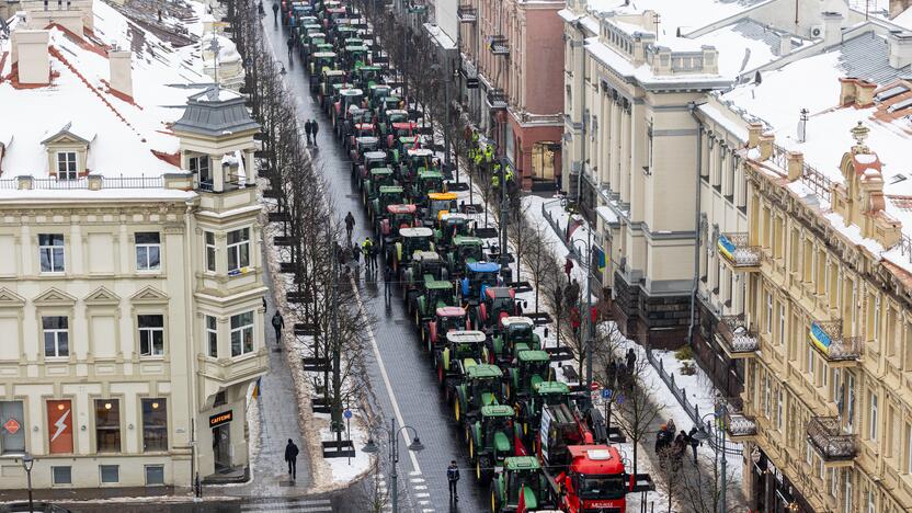 Protestuojantys ūkininkai Vilniuje