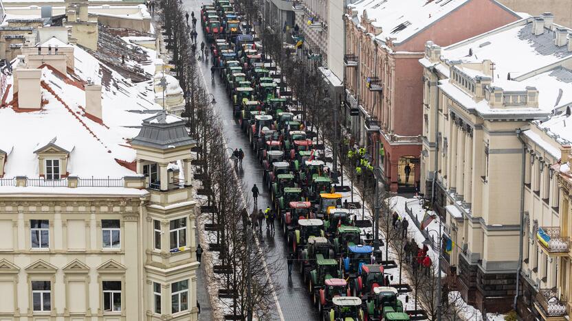 Protestuojantys ūkininkai Vilniuje