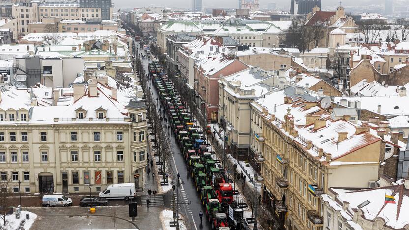 Protestuojantys ūkininkai Vilniuje