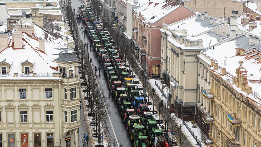 Protestuojantys ūkininkai Vilniuje