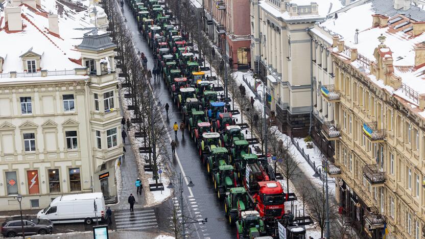 Protestuojantys ūkininkai Vilniuje