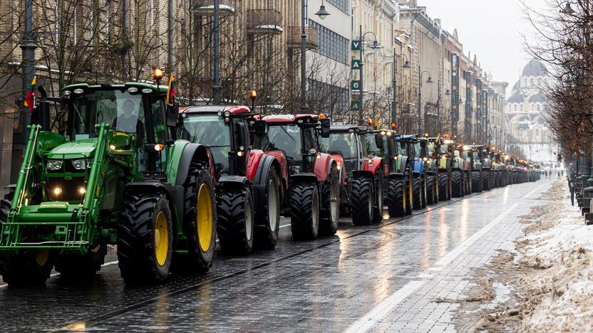 Protestuojantys ūkininkai Vilniuje