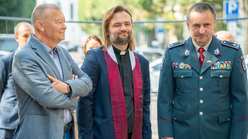 Policijos obelisko kapsulės įkasimo ceremonija