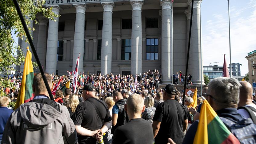 Protestas prie Seimo prieš COVID-19 ribojimus