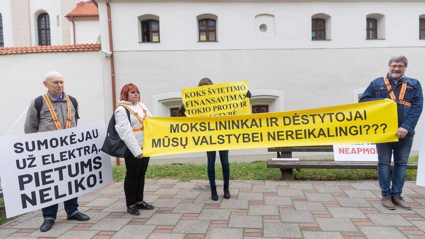 Dėstytojų protestas dėl mažų algų