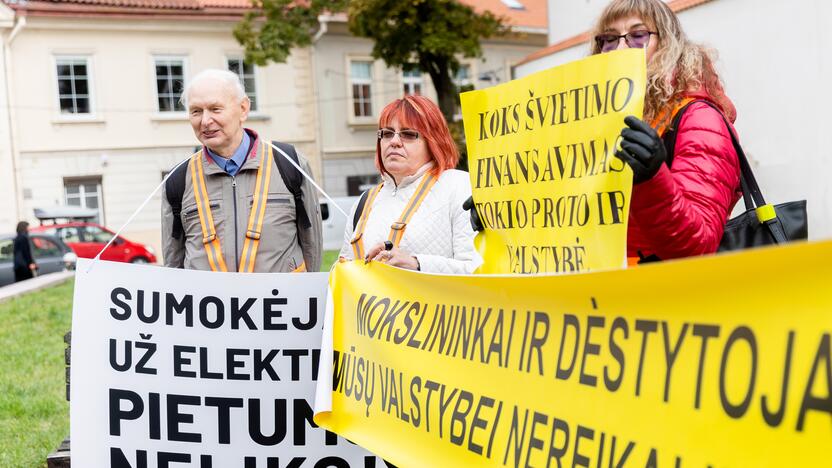 Dėstytojų protestas dėl mažų algų