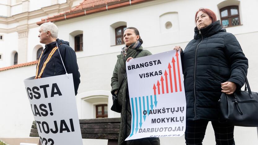 Dėstytojų protestas dėl mažų algų