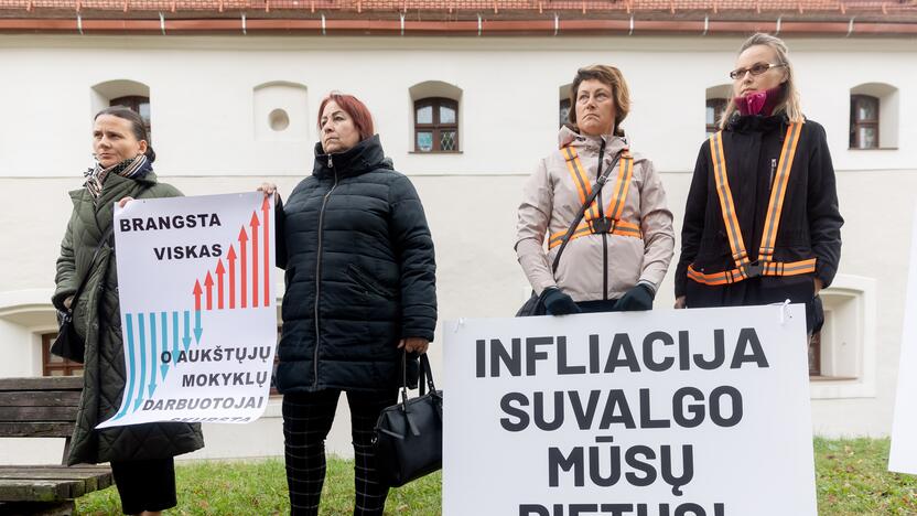 Dėstytojų protestas dėl mažų algų