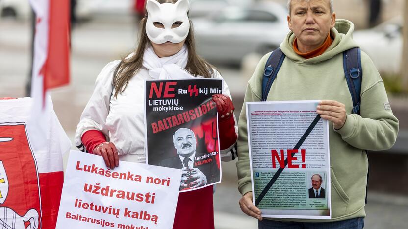 Protesto akcija prieš nacionalinių mokyklų uždarymą Baltarusijoje