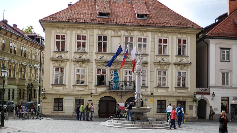 Į siauras Liublianos senamiesčio gatveles krepšinis neprasibrovė