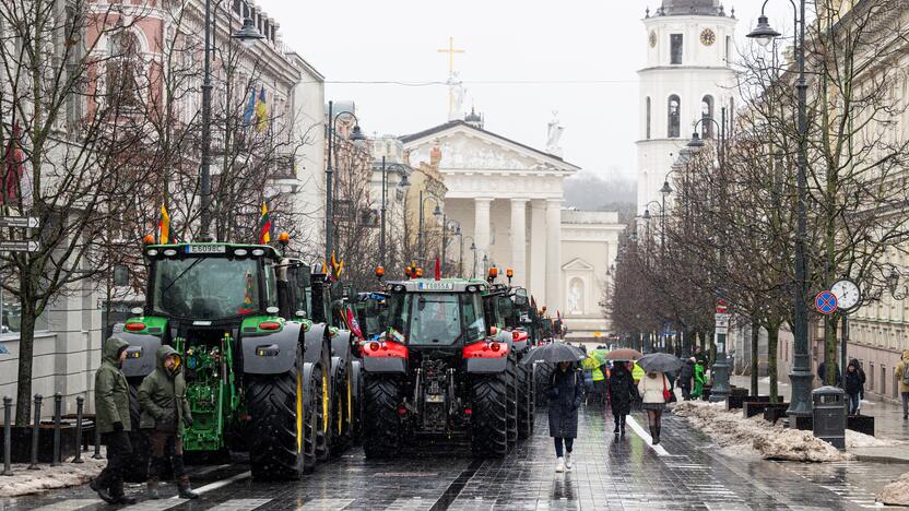 Vilniuje tęsiasi žemdirbių mitingas