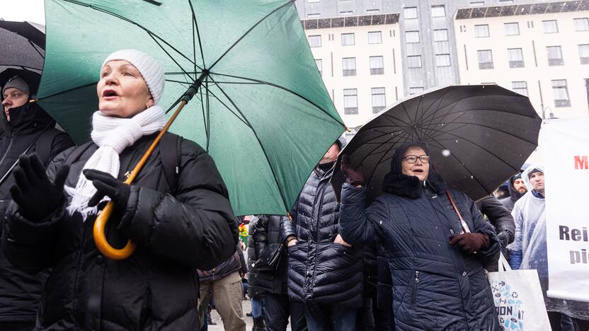 Vilniuje tęsiasi žemdirbių mitingas