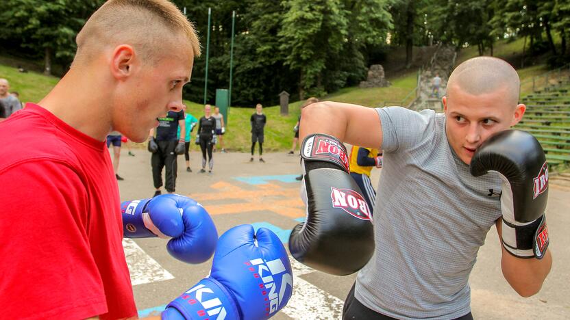 Tradicija: jau šeštą vasarą Dainų slėnyje sporto entuziastus suvienija bokso specialistai.