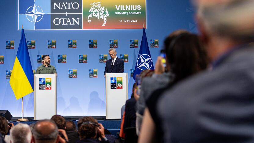 V. Zelenskio spaudos konferencija NATO viršūnių susitikime Vilniuje