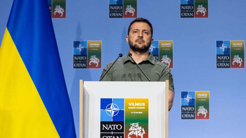 V. Zelenskio spaudos konferencija NATO viršūnių susitikime Vilniuje