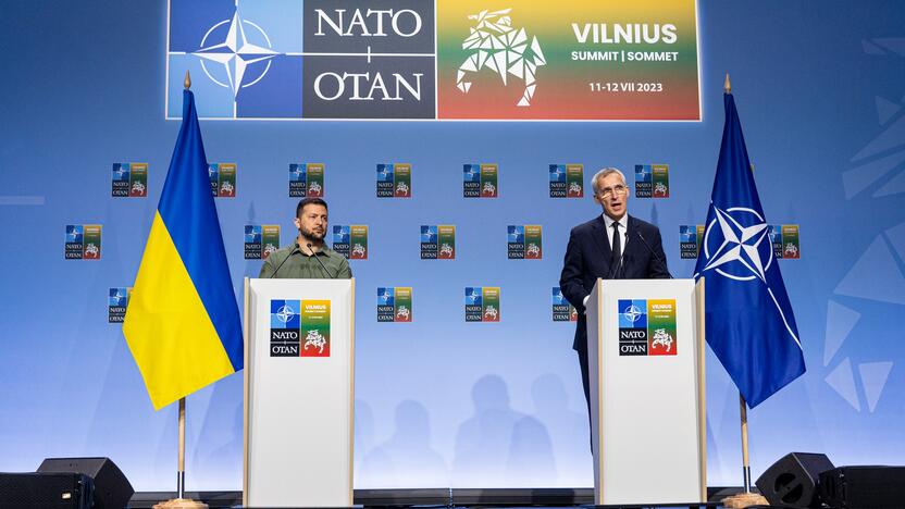 V. Zelenskio spaudos konferencija NATO viršūnių susitikime Vilniuje