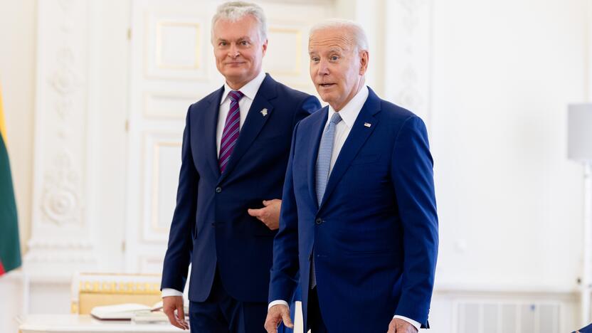 J. Bidenas Vilniuje susitiko su G. Nausėda 