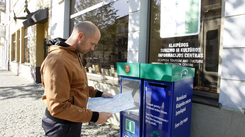 Patogu: Klaipėdos turizmo ir kultūros informacijos centre norintieji sužinoti lankytinas vietas ar kitus miesto objektus gali pasiimti nemokamą žemėlapį.