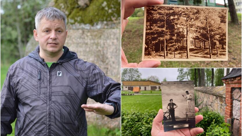 Vaizdas: įsigijęs seną atviruką su Zarasų kraštu, R.Keršys stengiasi identifikuoti jame užfiksuotas vietas, jas nufotografuoja.