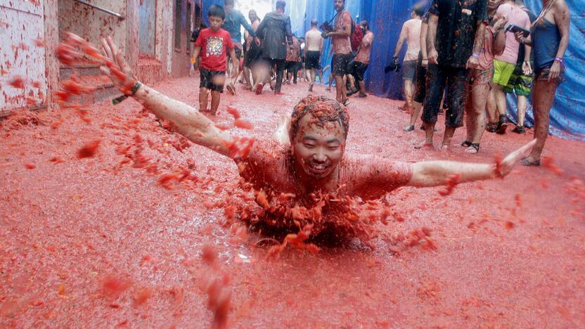 Festivalis „Tomatina“ Ispanijoje