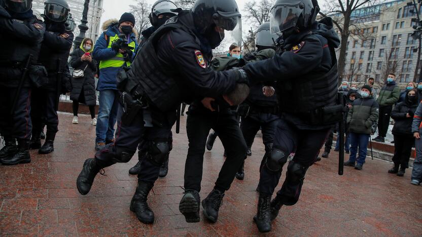 Maskvoje areštuojami protestuojantys A. Navalno šalininkai