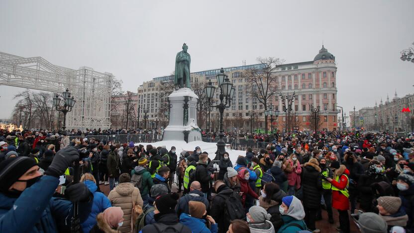 Maskvoje areštuojami protestuojantys A. Navalno šalininkai