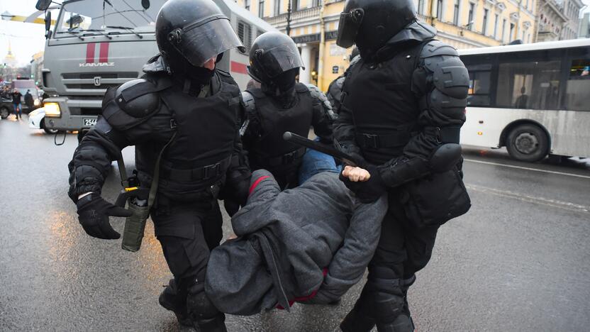 Maskvoje areštuojami protestuojantys A. Navalno šalininkai